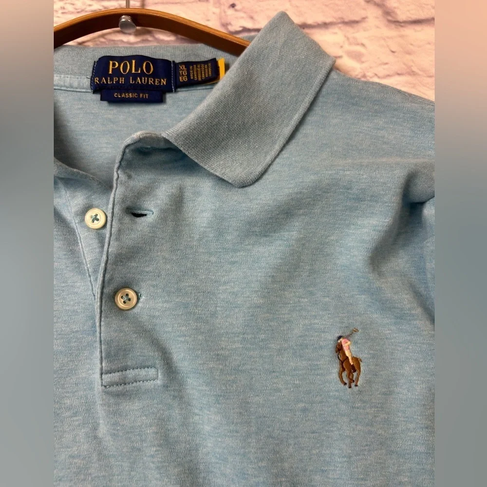 Polo by Ralph Lauren Men's Blue Polo Shirt. Size XL.